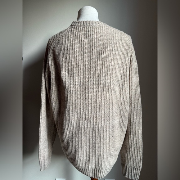 The Normal Brand Kennedy Spec Crewneck Wool Sweater In Stone Size L - Picture 4 of 13